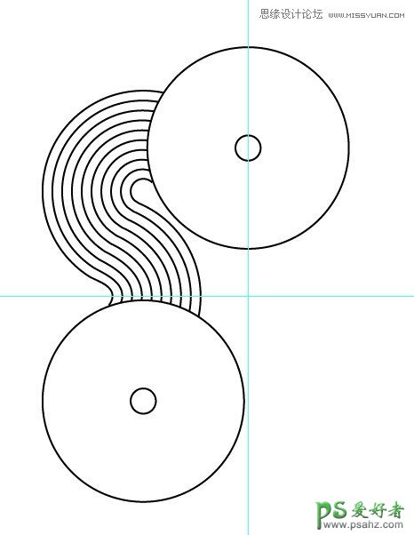 Illustrator绘制个性漂亮的黑白风格线条叠加效果的圆环失量图