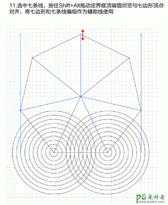 Illustrator绘制个性漂亮的黑白风格线条叠加效果的圆环失量图