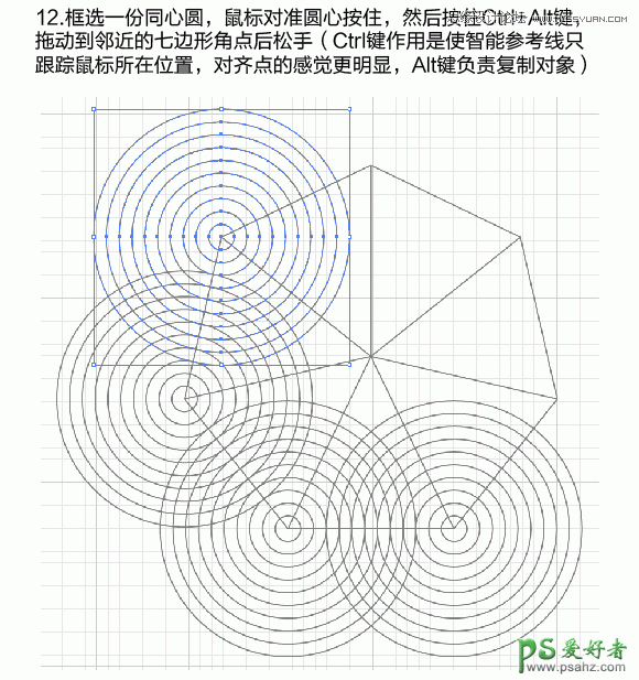 Illustrator绘制个性漂亮的黑白风格线条叠加效果的圆环失量图