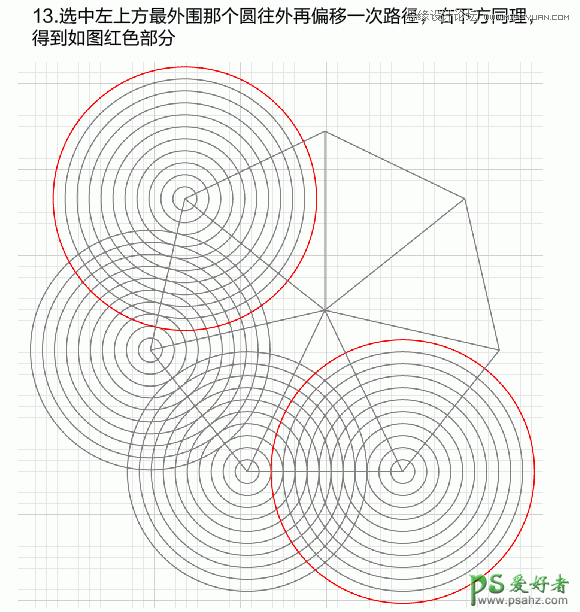 Illustrator绘制个性漂亮的黑白风格线条叠加效果的圆环失量图