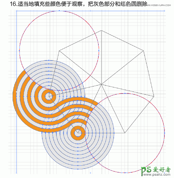 Illustrator绘制个性漂亮的黑白风格线条叠加效果的圆环失量图