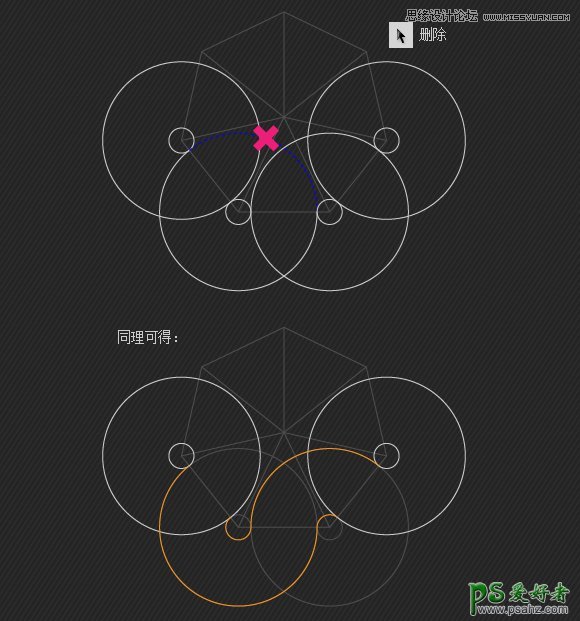 Illustrator绘制个性漂亮的黑白风格线条叠加效果的圆环失量图