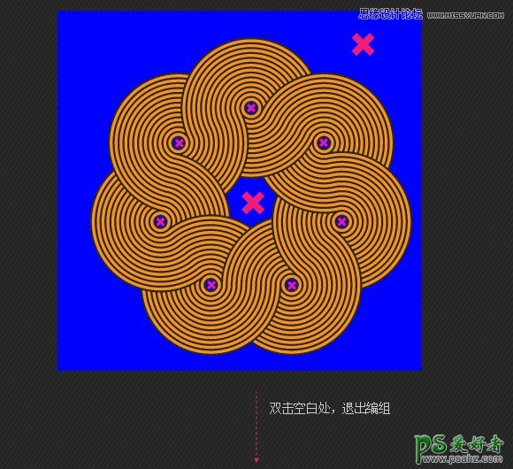 Illustrator绘制个性漂亮的黑白风格线条叠加效果的圆环失量图