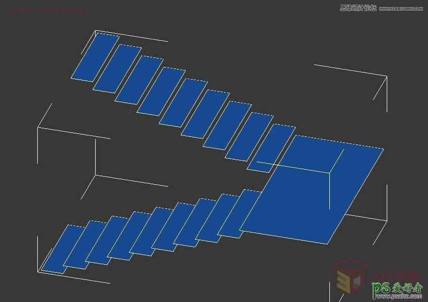 3DMAX楼梯建模教程：学习制作个性艺术效果的楼梯模型效果图