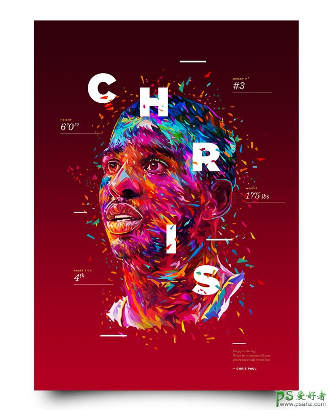 NBA球星创意海报设计作品，炫彩的NBA球星肖像海报，NBA球星头像