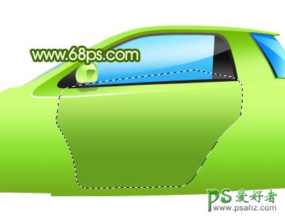 PS实例教程：制作一辆可爱的绿色卡通小汽车素材图片