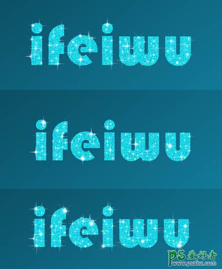 PS闪动文字制作教程：设计晶光闪闪的蓝色星光闪动字体 非常漂亮