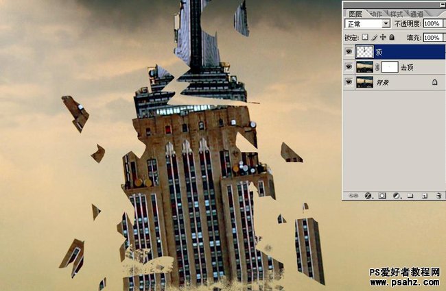 photoshop合成911高楼爆炸的影视场影特效