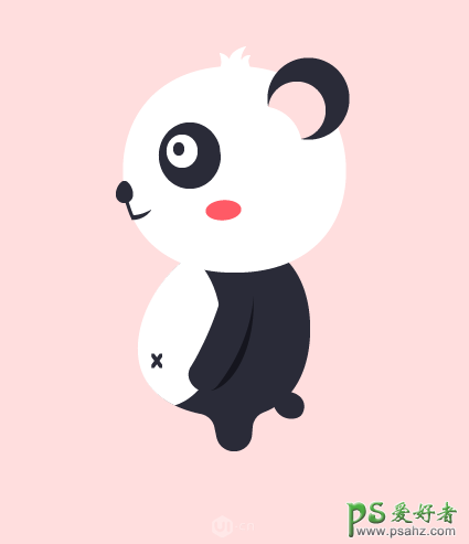 Illustrator手绘可爱的卡通风格大熊猫，大熊猫插画图片。