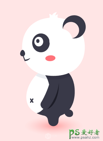 Illustrator手绘可爱的卡通风格大熊猫，大熊猫插画图片。