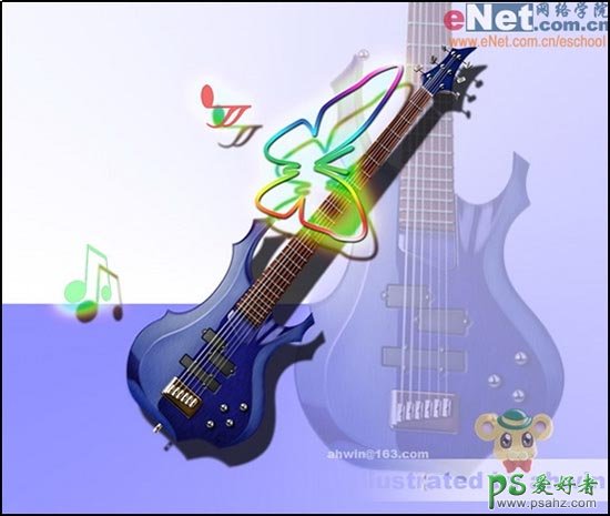 PS鼠绘吉他实例教程 PS鼠绘教程 手绘一把精美的吉他
