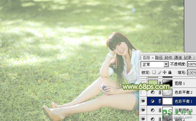 photoshop给外拍美女写真图片调出韩系风格清爽色彩
