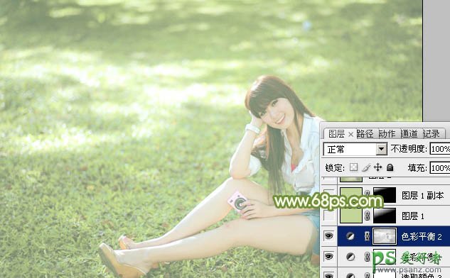 photoshop给外拍美女写真图片调出韩系风格清爽色彩