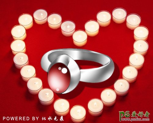 镶着红宝石的结婚戒指 PS鼠绘教程 制作漂亮的结婚戒指