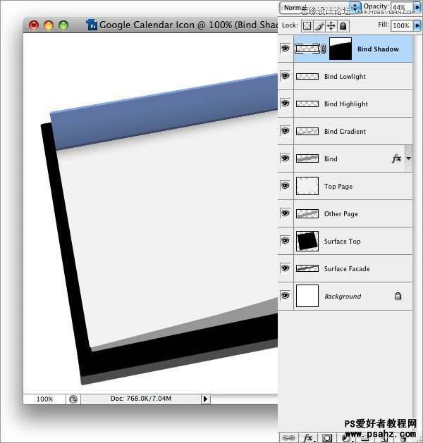 photoshop设计制作立体感日历图标教程实例