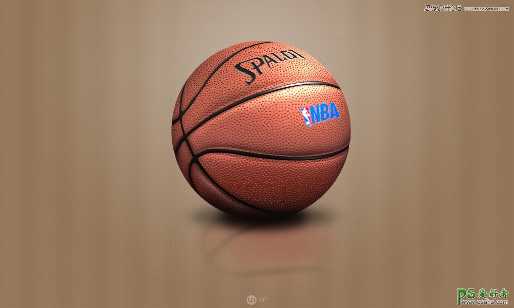 绘制质感逼真的立体风格篮球效果图 NBA蓝球制作 PS手绘实例教程