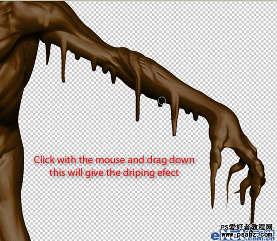 溶化特效教程,PS制作巧克力怪物溶化的电影海报效果