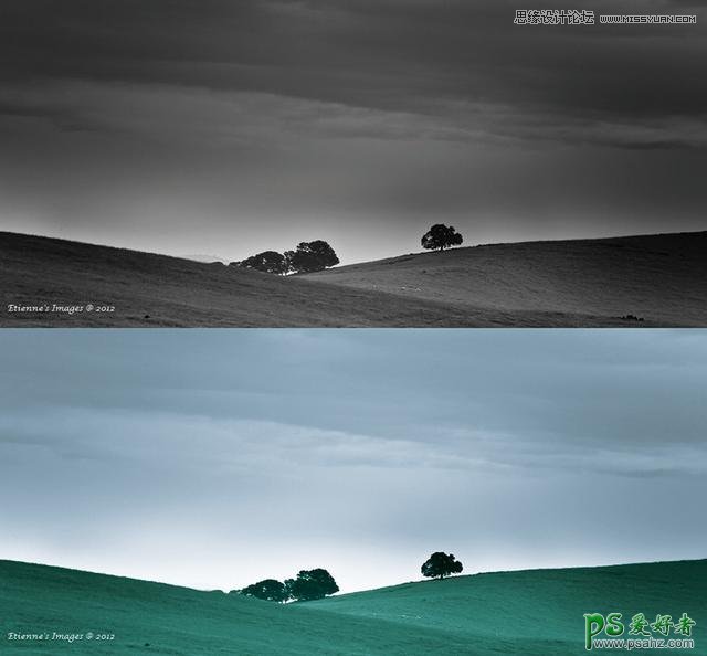 利用photoshop选区-色相/饱和度简单两步轻松给黑白图片重新上色