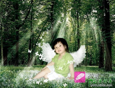 PS人像合成教程：创意打造森林里的可爱小天使