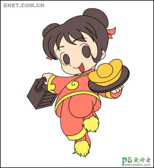 PS鼠绘教程：绘制漂亮的小女孩儿卡通插画效果