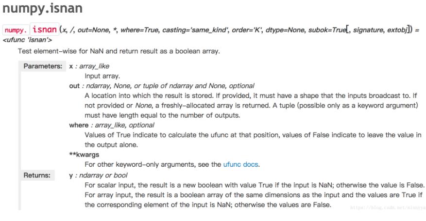 Python Numpy:找到list中的np.nan值