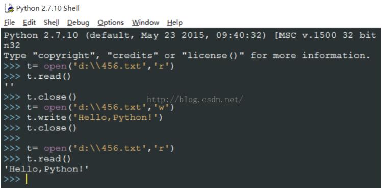 python在提示符下使用open打开文件失败