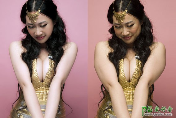 photoshop人像美化教程：学习给芙蓉姐姐减肥瘦身。