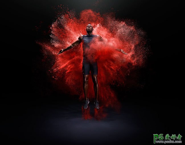 Usain Bolt Explosion人体爆炸效果的视觉艺术设计作品