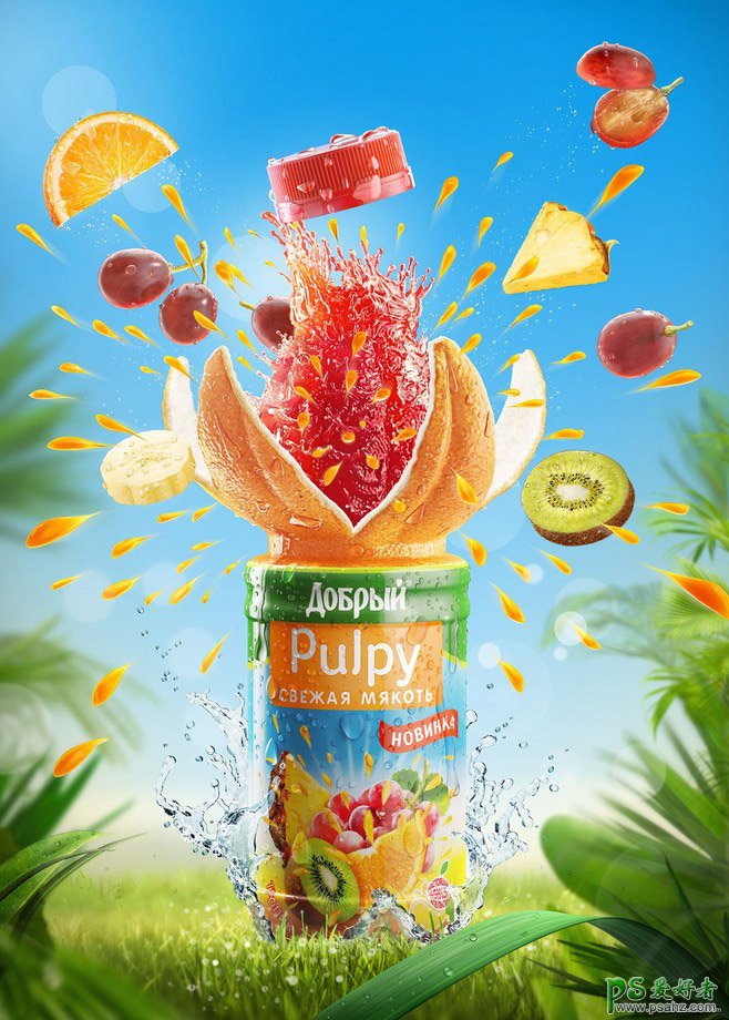 清凉夏日饮料海报设计作品，清爽宜人的可口饮料平面广告设计欣赏