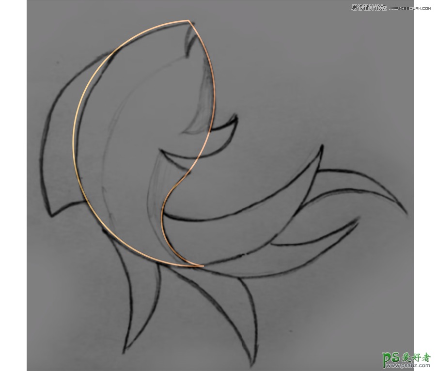 ai图标制作教程：设计漂亮的黄金比例大鱼海棠LOGO,可爱 鱼形LOGO