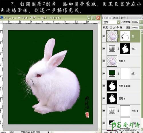 PS CS3抠图实例教程：巧用黑白命令抠出可爱的小白兔