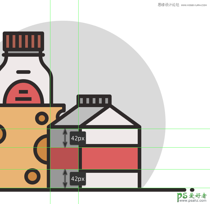 AI图标制作教程：设计简约风格的食品图标，线条装饰效果食物图标