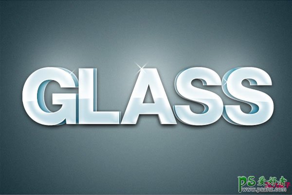 透明玻璃质感立体字 photoshop创意设计漂亮的玻璃立体字