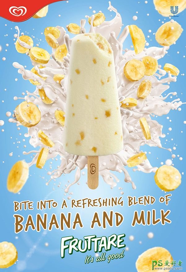 美味可口的冰淇淋平面广告设计作品欣赏 清新爽口的冰淇淋海报