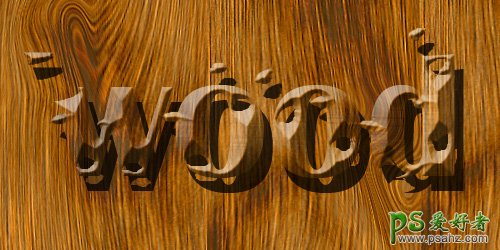 木头艺术 利用photoshop滤镜及图层样式操作制作个性的木头文字