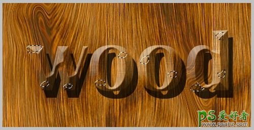 利用photoshop滤镜及图层样式操作制作个性的木头文字，木头艺术