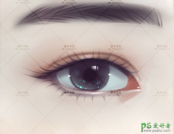 Photoshop结合SAI绘制唯美风格的眼睛学习转手绘中眼睛的画法
