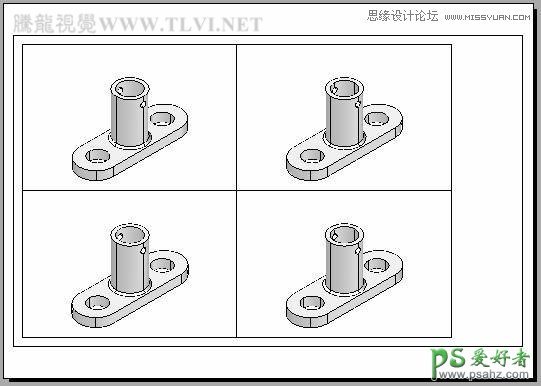 AutoCAD实例教程：使用布局空间中并列视口的打印输出功能。