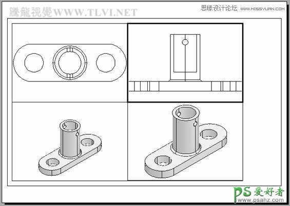 AutoCAD实例教程：使用布局空间中并列视口的打印输出功能。