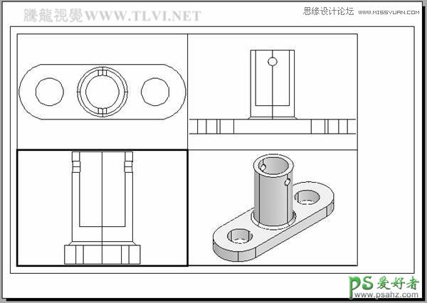 AutoCAD实例教程：使用布局空间中并列视口的打印输出功能。