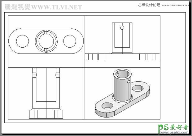 AutoCAD实例教程：使用布局空间中并列视口的打印输出功能。