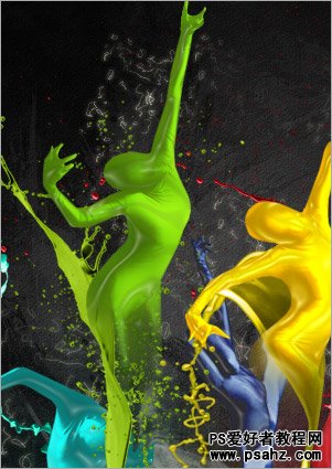 PS图片合成教程实例：合成创意的油漆舞者海报