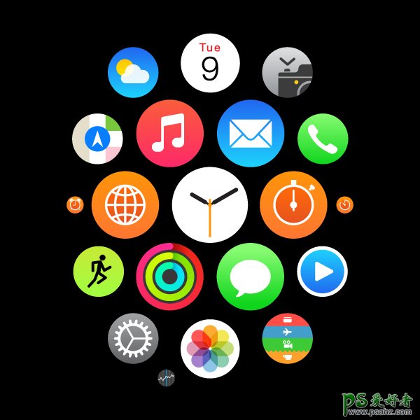 AI进阶教程：学习绘制时尚漂亮的APPLE WATCH图标