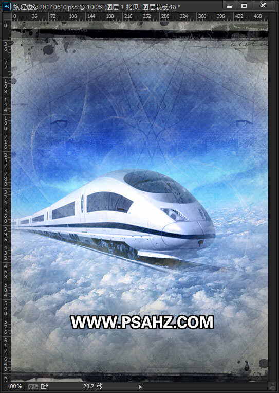 PS电影海报合成教程：合成天上行驶的终极列车，天堂列车效果图