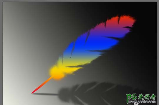 PS鼠绘实例教程：学习绘制一支漂亮的彩色羽毛，画出漂亮的羽毛。