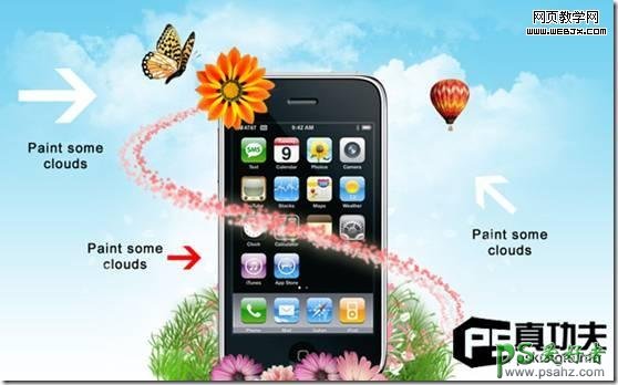 PS合成教程：创意合成超美的手机广告，手机海报