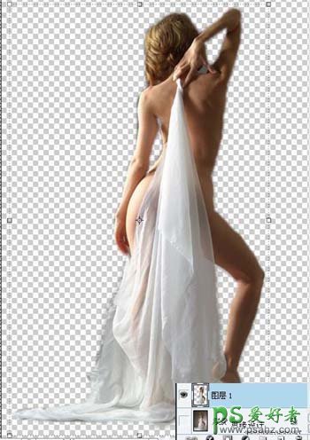 PS给亚洲裸体美女人体艺术写真照调出个性光束背景