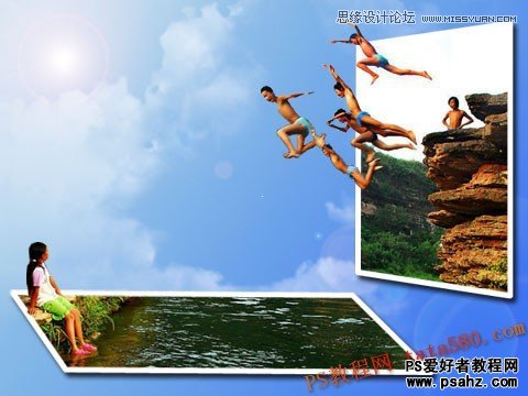 photoshop创意合成另类的跳水运动场景教程