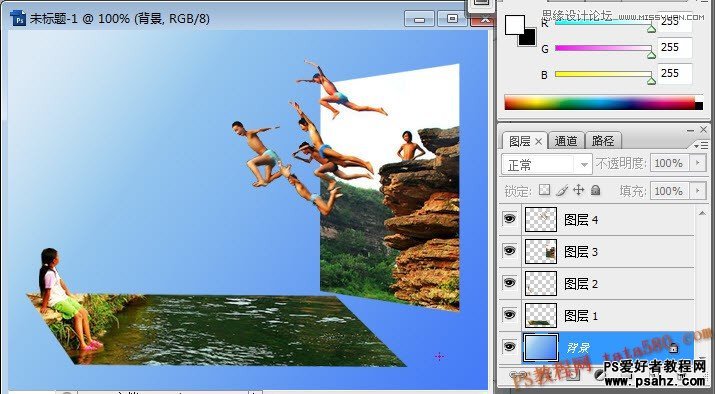 photoshop创意合成另类的跳水运动场景教程