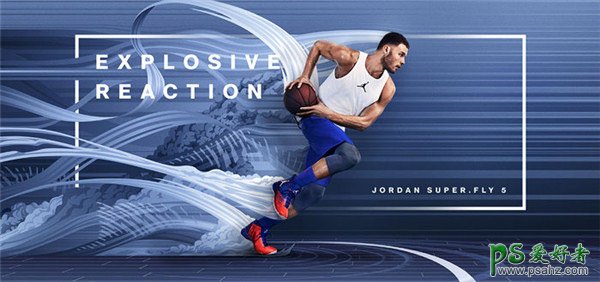 动感的篮球运动鞋海报设计作品,漂亮大气的篮球鞋宣传图片设计.